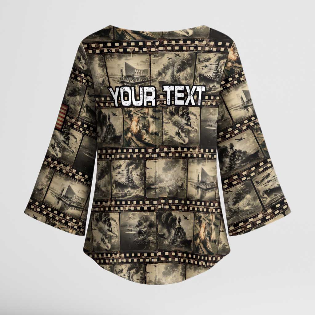 Pearl Harbor Remembrance Day Personalized Kimono Sleeve Blouse Memories of December 7 with Red Poppy Lei - Wonder Print Shop