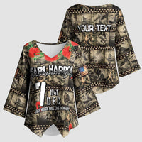 Pearl Harbor Remembrance Day Personalized Kimono Sleeve Blouse Memories of December 7 with Red Poppy Lei - Wonder Print Shop
