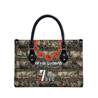 Pearl Harbor Remembrance Day Leather Bag Memories of December 7 with Red Poppy Lei - Wonder Print Shop