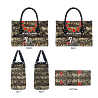 Pearl Harbor Remembrance Day Leather Bag Memories of December 7 with Red Poppy Lei - Wonder Print Shop