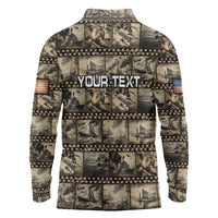 Pearl Harbor Remembrance Day Personalized Long Sleeve Polo Shirt Memories of December 7 with Red Poppy Lei - Wonder Print Shop