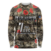 Pearl Harbor Remembrance Day Personalized Long Sleeve Shirt Memories of December 7 with Red Poppy Lei - Wonder Print Shop