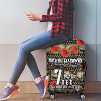 Pearl Harbor Remembrance Day Luggage Cover Memories of December 7 with Red Poppy Lei - Wonder Print Shop