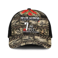 Pearl Harbor Remembrance Day Personalized Mesh Trucker Cap Memories of December 7 with Red Poppy Lei - Wonder Print Shop