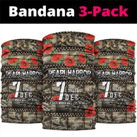Pearl Harbor Remembrance Day Neck Gaiter Memories of December 7 with Red Poppy Lei - Wonder Print Shop