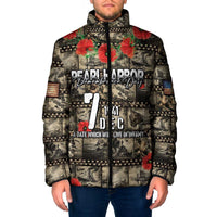 Pearl Harbor Remembrance Day Personalized Padded Jacket Memories of December 7 with Red Poppy Lei - Wonder Print Shop