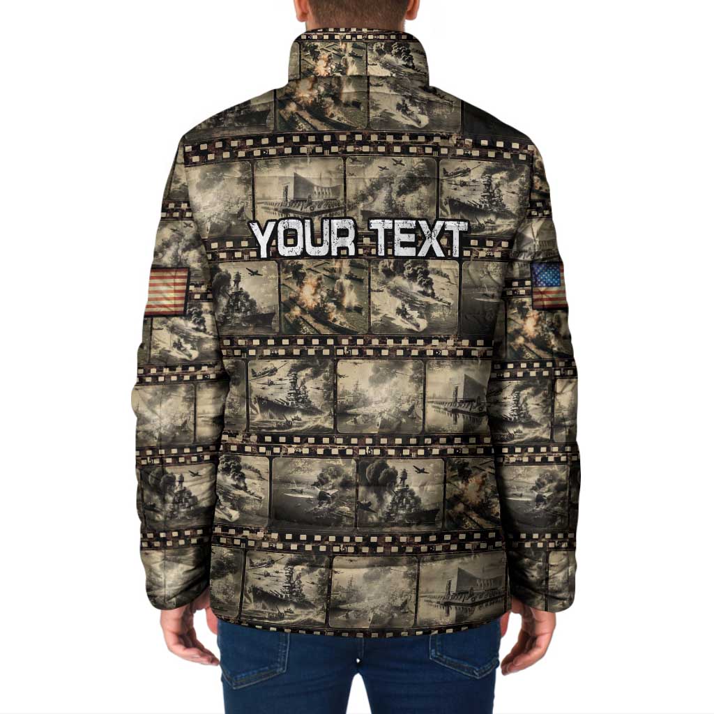 Pearl Harbor Remembrance Day Personalized Padded Jacket Memories of December 7 with Red Poppy Lei - Wonder Print Shop