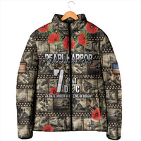 Pearl Harbor Remembrance Day Personalized Padded Jacket Memories of December 7 with Red Poppy Lei - Wonder Print Shop