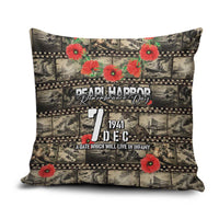 Pearl Harbor Remembrance Day Pillow Cover Memories of December 7 with Red Poppy Lei - Wonder Print Shop