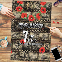 Pearl Harbor Remembrance Day Puzzle Memories of December 7 with Red Poppy Lei - Wonder Print Shop