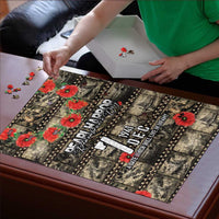 Pearl Harbor Remembrance Day Puzzle Memories of December 7 with Red Poppy Lei - Wonder Print Shop