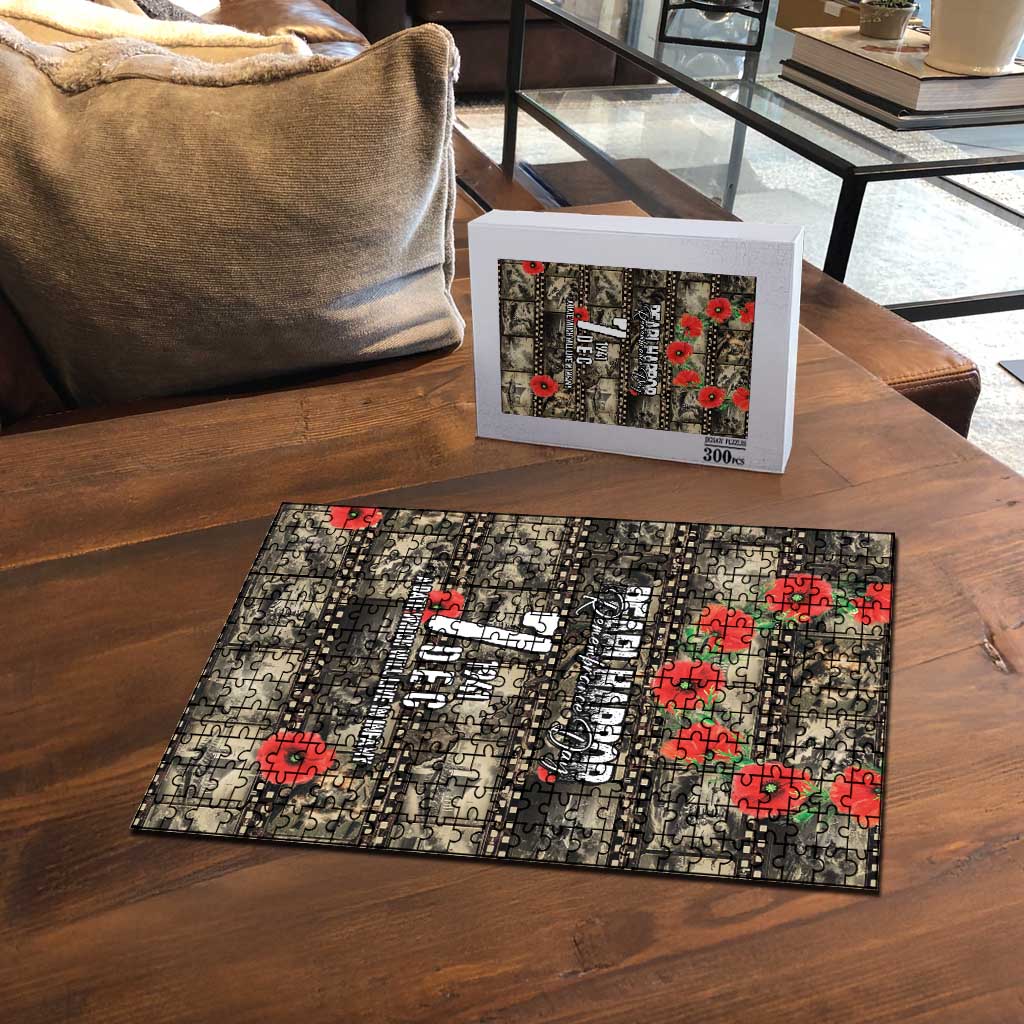 Pearl Harbor Remembrance Day Puzzle Memories of December 7 with Red Poppy Lei - Wonder Print Shop