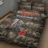 Pearl Harbor Remembrance Day Quilt Bed Set Memories of December 7 with Red Poppy Lei - Wonder Print Shop