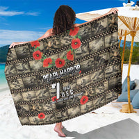 Pearl Harbor Remembrance Day Sarong Memories of December 7 with Red Poppy Lei - Wonder Print Shop