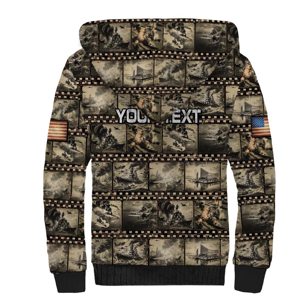 Pearl Harbor Remembrance Day Personalized Sherpa Hoodie Memories of December 7 with Red Poppy Lei - Wonder Print Shop
