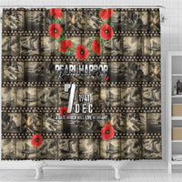 Pearl Harbor Remembrance Day Shower Curtain Memories of December 7 with Red Poppy Lei - Wonder Print Shop