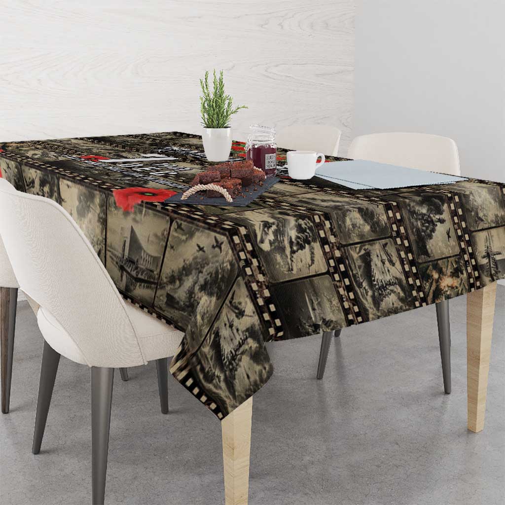 Pearl Harbor Remembrance Day Tablecloth Memories of December 7 with Red Poppy Lei - Wonder Print Shop