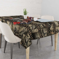 Pearl Harbor Remembrance Day Tablecloth Memories of December 7 with Red Poppy Lei - Wonder Print Shop