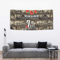 Pearl Harbor Remembrance Day Tapestry Memories of December 7 with Red Poppy Lei - Wonder Print Shop