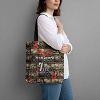 Pearl Harbor Remembrance Day Tote Bag Memories of December 7 with Red Poppy Lei - Wonder Print Shop