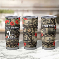 Pearl Harbor Remembrance Day Personalized Tumbler Cup Memories of December 7 with Red Poppy Lei - Wonder Print Shop