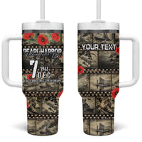 Pearl Harbor Remembrance Day Personalized Tumbler With Handle Memories of December 7 with Red Poppy Lei - Wonder Print Shop