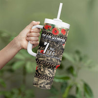 Pearl Harbor Remembrance Day Personalized Tumbler With Handle Memories of December 7 with Red Poppy Lei - Wonder Print Shop