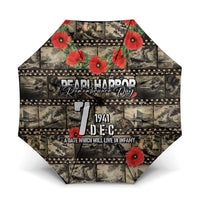 Pearl Harbor Remembrance Day Umbrella Memories of December 7 with Red Poppy Lei - Wonder Print Shop