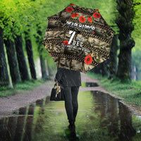 Pearl Harbor Remembrance Day Umbrella Memories of December 7 with Red Poppy Lei - Wonder Print Shop