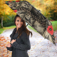 Pearl Harbor Remembrance Day Umbrella Memories of December 7 with Red Poppy Lei - Wonder Print Shop