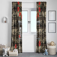 Pearl Harbor Remembrance Day Window Curtain Memories of December 7 with Red Poppy Lei - Wonder Print Shop
