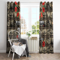 Pearl Harbor Remembrance Day Window Curtain Memories of December 7 with Red Poppy Lei - Wonder Print Shop