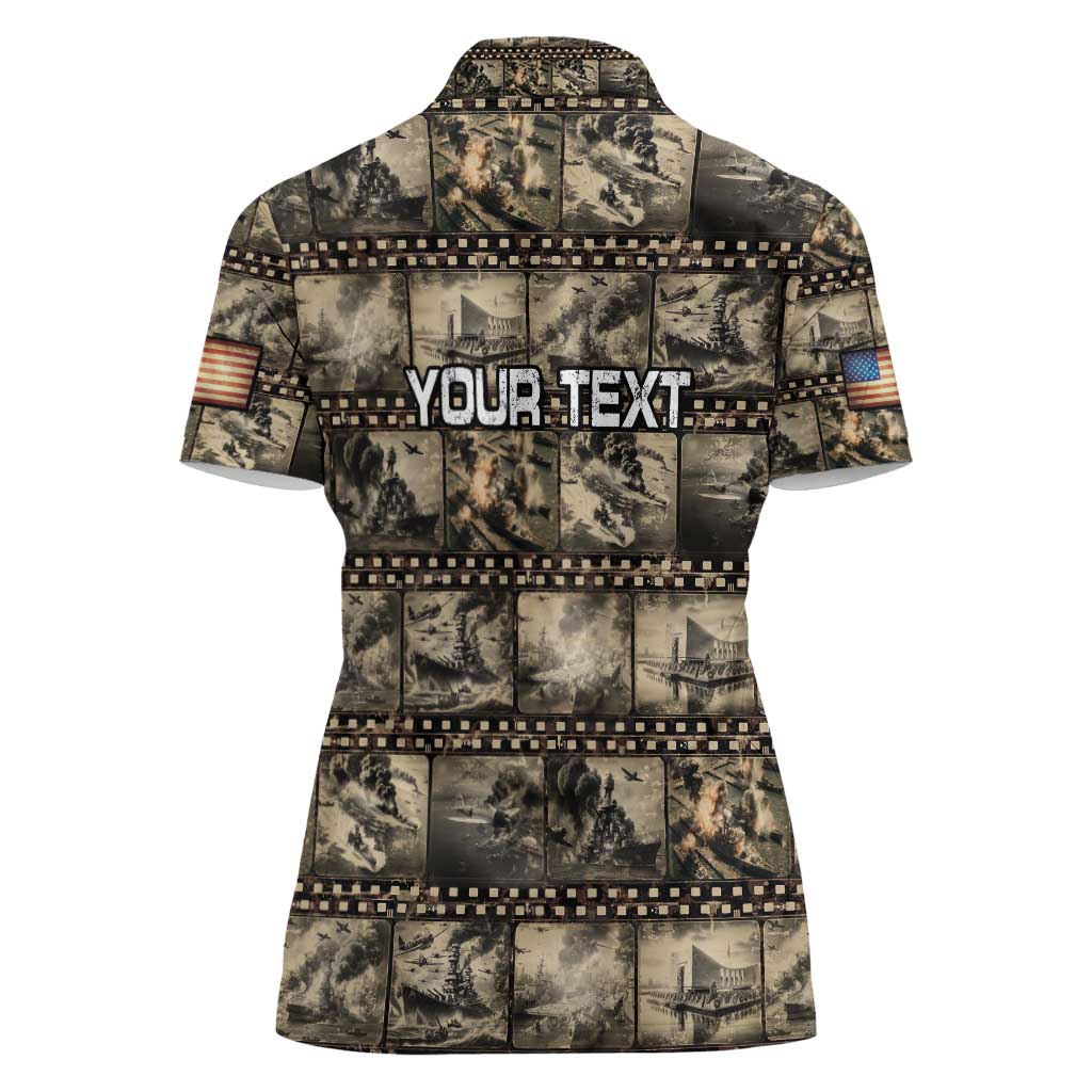 Pearl Harbor Remembrance Day Personalized Women Polo Shirt Memories of December 7 with Red Poppy Lei - Wonder Print Shop