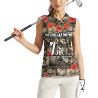 Pearl Harbor Remembrance Day Personalized Women Sleeveless Polo Shirt Memories of December 7 with Red Poppy Lei - Wonder Print Shop