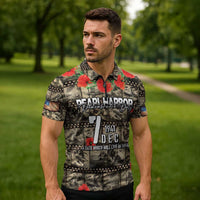 Pearl Harbor Remembrance Day Personalized Zipper Polo Shirt Memories of December 7 with Red Poppy Lei - Wonder Print Shop