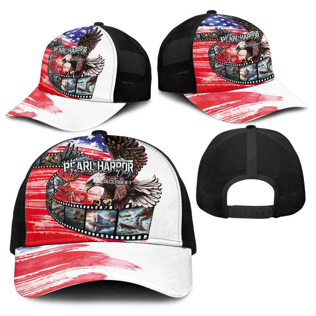 Pearl Harbor Remembrance Day Personalized Baseball Net Cap Lest We Forget-The Bald Eagle Remembers - Wonder Print Shop