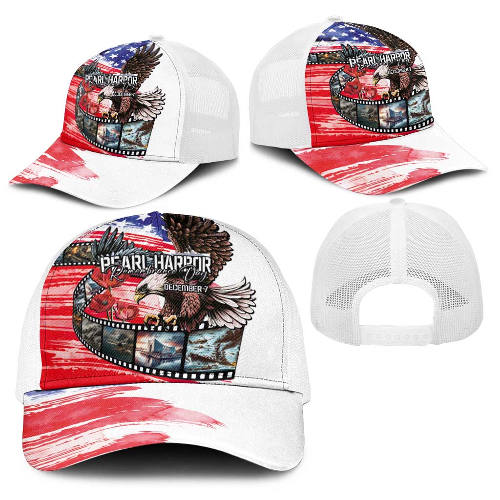 Pearl Harbor Remembrance Day Personalized Baseball Net Cap Lest We Forget-The Bald Eagle Remembers - Wonder Print Shop