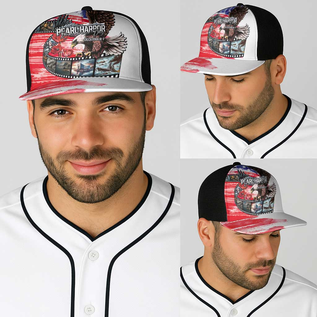 Pearl Harbor Remembrance Day Personalized Baseball Net Cap Lest We Forget-The Bald Eagle Remembers - Wonder Print Shop