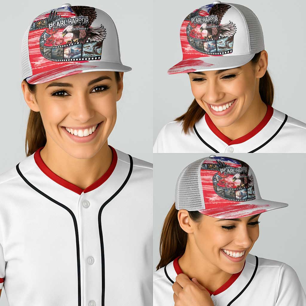 Pearl Harbor Remembrance Day Personalized Baseball Net Cap Lest We Forget-The Bald Eagle Remembers - Wonder Print Shop
