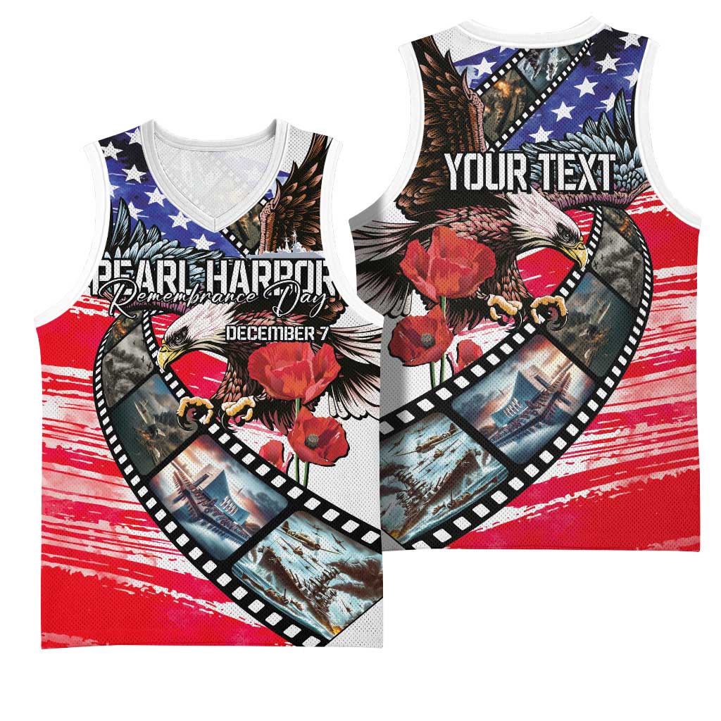 Pearl Harbor Remembrance Day Personalized Basketball Jersey Lest We Forget - The Bald Eagle Remembers - Wonder Print Shop