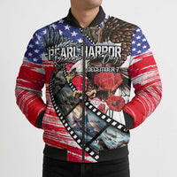 Pearl Harbor Remembrance Day Personalized Bomber Puffer Jacket Lest We Forget - The Bald Eagle Remembers - Wonder Print Shop