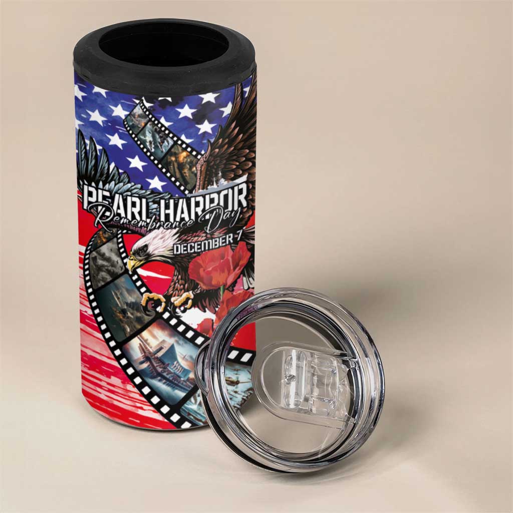 Pearl Harbor Remembrance Day Personalized 4 in 1 Can Cooler Tumbler Lest We Forget - The Bald Eagle Remembers - Wonder Print Shop