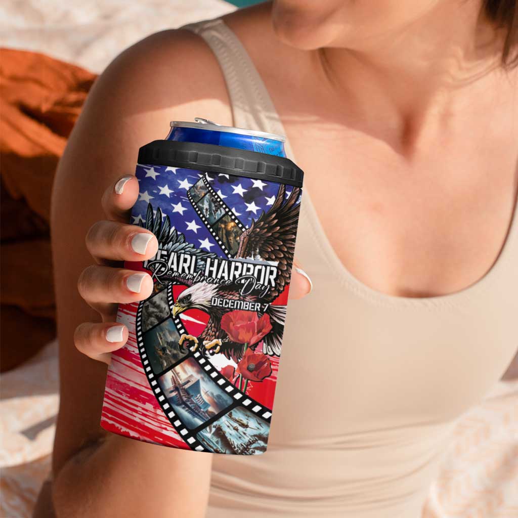 Pearl Harbor Remembrance Day Personalized 4 in 1 Can Cooler Tumbler Lest We Forget - The Bald Eagle Remembers - Wonder Print Shop
