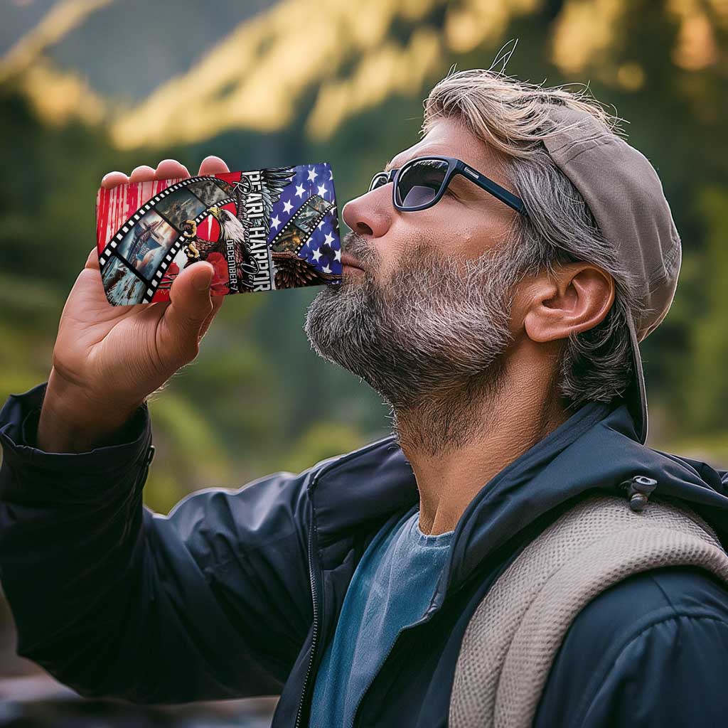 Pearl Harbor Remembrance Day Personalized 4 in 1 Can Cooler Tumbler Lest We Forget - The Bald Eagle Remembers - Wonder Print Shop