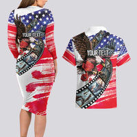 Pearl Harbor Remembrance Day Personalized Couples Matching Long Sleeve Bodycon Dress and Hawaiian Shirt Lest We Forget - The Bald Eagle Remembers - Wonder Print Shop