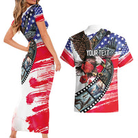 Pearl Harbor Remembrance Day Personalized Couples Matching Short Sleeve Bodycon Dress and Hawaiian Shirt Lest We Forget - The Bald Eagle Remembers - Wonder Print Shop