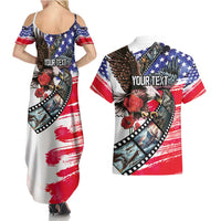 Pearl Harbor Remembrance Day Personalized Couples Matching Summer Maxi Dress and Hawaiian Shirt Lest We Forget - The Bald Eagle Remembers - Wonder Print Shop