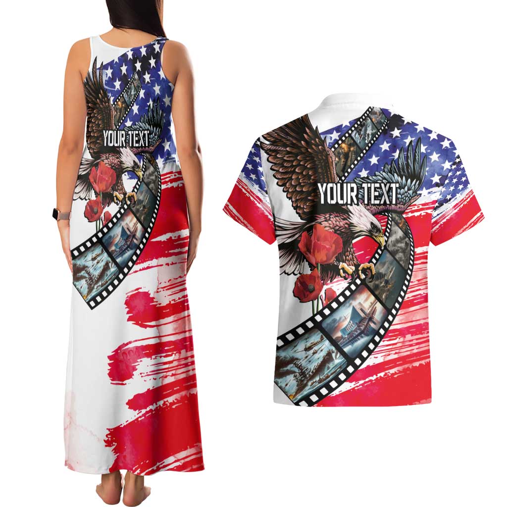 Pearl Harbor Remembrance Day Personalized Couples Matching Tank Maxi Dress and Hawaiian Shirt Lest We Forget - The Bald Eagle Remembers - Wonder Print Shop