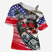 Pearl Harbor Remembrance Day Personalized Cross Shoulder Shirt Lest We Forget - The Bald Eagle Remembers - Wonder Print Shop
