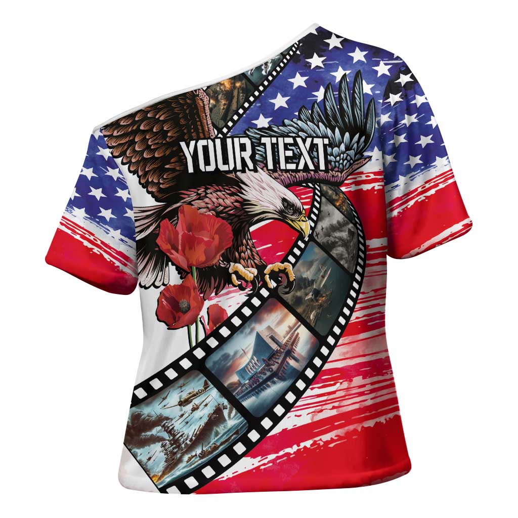 Pearl Harbor Remembrance Day Personalized Cross Shoulder Shirt Lest We Forget - The Bald Eagle Remembers - Wonder Print Shop